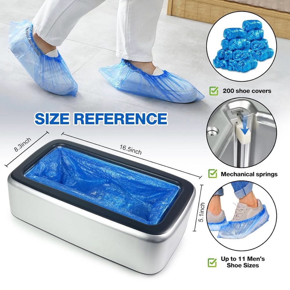 Automatic Shoe Cover Dispenser with Blue Covers